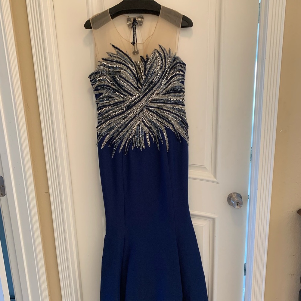 TARIK EDIZ NAVY GOWN